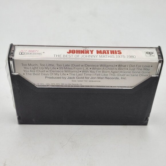 Johnny Mathis The Best Of 1975-1980 Cassette Jon Mat Records Columbia JCT 36871 - Picture 2 of 3